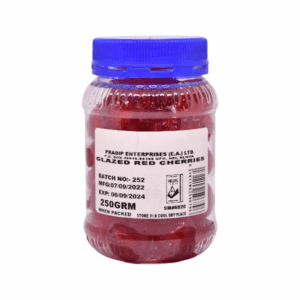 Glazed red cherries